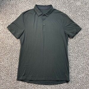 Lululemon Polo Shirt Mens XL Green Short Sleeve Athletic Golf Casual